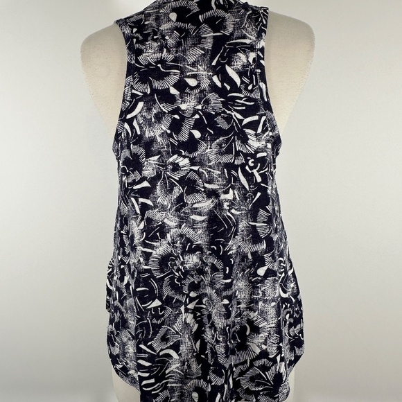 Athleta Tunic Tank Top Blue White Floral Size M Modal Blend - Picture 8 of 11